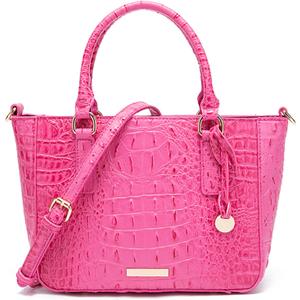 Ladies Tote Leather Bags for Women Crocodile Embossed Zipper Satchel Purse Elegant Compartments Crossbody Work (Rose Red)