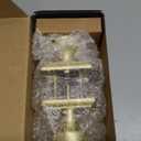 Interior Pismo Doorknobs for Bath & Bedroom, Gold Door Knobs with Camelot Trim, Satin Brass Door Knob with Lock (1-Privacy)