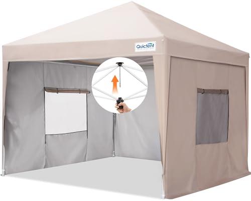 Easy Pop up Canopy Tent 12"x12" with 1 Detachable Window Sidewalls, One Person Setup, Waterproof Outdoor Portable Vendor Event Tent Shelter Enclosed, Wheeled Bag Included