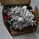 Pre-Lit Artificial Christmas Tree 3ft,Snow Flocked Xmas Pine Tree Decorated with 70 LED Lights,140 Branch Tips,7 Pine Cones,10 Red Berries Christmas Snow Tree for Desktop,Battery Powered (White+green)