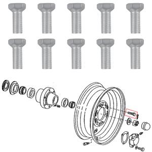 Front & Rear Wheel Hub Lug Bolts 9/16-18 x 1-1/8" Fit for John Deere Tractor Replacement for JD16 Bolts (Pack of 10)
