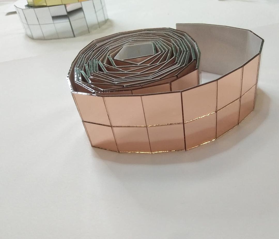 MEYA 250PCS of 3/4'' Glass Mirror Roll Tiles for Crafts, 2CM Mini Square Glass Mirror Tiles Self Adhesive Mirror Strips for Wall (2.5 Meters, Rose Gold Mirror)
