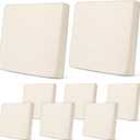 Newwiee 8Pcs Patio Cushion Covers Stretch Outdoor Cushion Cover Replacement for Patio Furniture Sofa Couch Slipcovers, Soft Flexibility Washable Furniture Protector(Waterproof Pure,Beige), 19.68"D x 19.68"W x 1.96"H