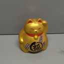 Kotobuki Maneki Neko Coin Bank Collectible Figurine, Good Fortune, Gold