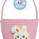 Easter Basket, Easter Baskets for Kids, Baby Easter Basket with Handle, Empty Bunny Egg Basket, Easter Baskets for Boys, Girls, Toddler, Babies, Infant Easter gifts basket Personalized