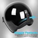 Yesmotor 3/4 Open Face Retro Motorcycle Helmet Vintage Helmet for Motorbike Casco, Moped, Cruiser, Bobber, and Chopper - DOT Approved(Light Black , M)