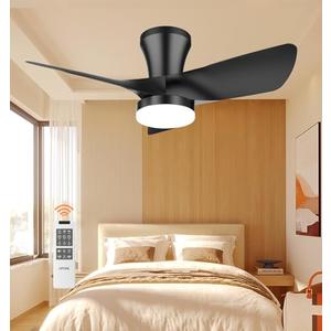 OPONL Black Ceiling Fan with Light 30inch, Large Air Volume, Ceiling Fans with Lights for Bedroom Kitchen Dining room Patio, Black  OPONL Black Ceiling Fan with Light 30inch, Large Air Volume, Ceiling Fans with Lights for Bedroom Kitchen Dining room Patio, Black