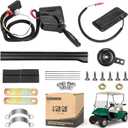 10L0L Golf Cart Turn Signal Kit for Yamaha Club Car EZGO with 9-pin Plug Wiring Harness (Input Voltage 12V), Golf Cart Blinker Kit Included Horn Brake Pad Hazard Light Switch