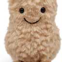 Maomoto Plush Peanut Soft Toy, 5.9 Peanut Plush Doll for Children, Beige Fluffy Stuffed Doll with Feet, Cute Smiling Plush Doll Gift for Birthday and Valentine's Day