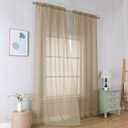 Simplebrand Taupe Sheer Curtains 96 Inches Long, Light Filtering Light Brown Rod Pocket Solid Color Window Sheer Curtain Panels, Elegant Curtains & Drapes for Living Room, Bedroom 2 Panels, 42" W