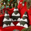 Vicenpal 3 Pcs Christmas Tree Throw Pillows Decorative Green and White Xmas Tree Shaped Pillows Christmas Plush Decor for Winter Holiday Party Outdoor Bedroom Cushion Decoration