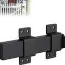 Heavy Duty Wooden Gate Slide Bolt Latch with Adjustable Security Lock Hole 7.5 Inch Matte Finish for Outdoor Fences PadlockFarmhouseFarmGardenShed BarnCourtyardCottagesBlack