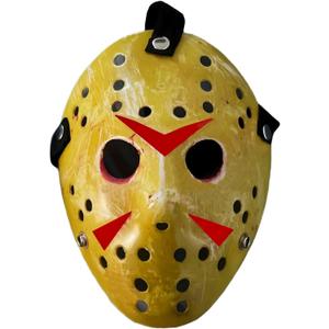 Mask Cosplay Halloween Costume Mask Prop Horror Hockey Masquerade Props Mask (Yellow)