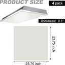 Frienda 4 Pcs Acrylic Fluorescent Light Cover for Ceiling, 23.75x23.7x0.1