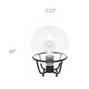Elegant Designs LT1180-BLK 10" Glistening Globe Table Lamp with Clear Glass Shade, for Living Room, Bedroom, Office, Black