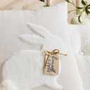  Easter Throw Pillow Covers,20" x 12" (Pack of 2) Inch,Gold Trim Bunny Embroidered Bunny Spring Decor Soft Living Room Easter Decorative Pillow Cases