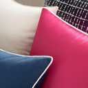 MIULEE Pack of 2 Outdoor Waterproof Pillow Covers Decorative Farmhouse Throw Pillow Covers Square Solid Color Couch Pillow Covers Spring for Patio Tent Bed Sofa Living Room 16x16 Inch Hot Pink