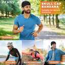 Bandanas Skull Caps for Men, Women Skull Cap Helmet Liner Cycling Hat Durags Motorcycle Bandana Sweat Wicking Do Rag (S)