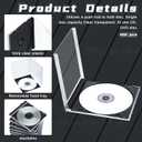 LEIFIDE 50 Piece 10.4 mm Plastic Cd Jewel Case Clear Single Dvd Disc Case Standard Cd Dvd Cover for Protection Replacement(Black)