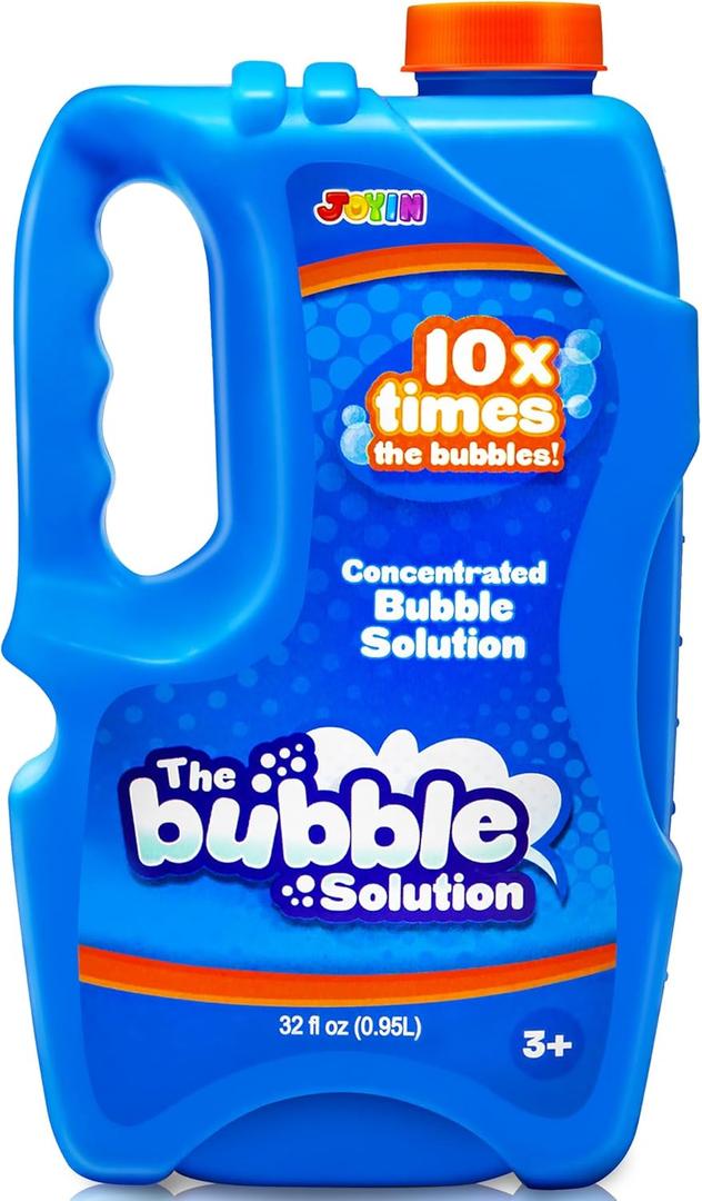 JOYIN 32 OZ Concentrated Bubble Solution for Bubble Machines (Up to 2.5 Gallons), Concentrated Solution Refills for Machine, Wands, Blower, Easter, Kids, Parties (Blue)