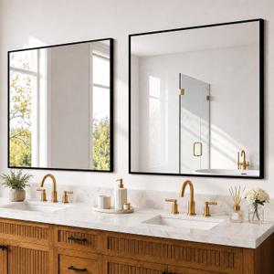 Bathroom Vanity Mirrors for Over Sink, 2 Pack 30"x30" Black Mirrors