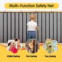 Cupount Banister Guard for Baby- 10ft x 3.3ft Black Safety Mesh Netting for Pets and Kids - Stair Railing Cover for Home