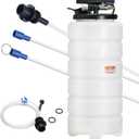 VEVOR 15L Pneumatic/Manual Fluid Extractor Pump, Oil Changer Vacuum Fluid Extractor, Oil Extractor Change Pump for Automotive, Oil Change & Fluid Change Tool with Dipstick and Suction Hose, Style: 15L Pneumatic/Manual