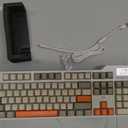 AJAZZ AK35I V3 104-Key Full Size Wired Gasket Mount Gaming Keyboard with Multimedia Buttons & Knob Control | Five Layer Pad | OEM Profile PBT Keycaps | White Backlit Custom Keyboard