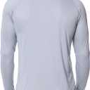 EZRUN Mens Sun Protection Swim Shirt Lightweight UV Sun Shirts Quick Dry UPF 50+ Fishing Shirts (Gray, M)