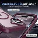 Magnetic for iPhone 16 Case, [Compatible with MagSafe][Military Grade Drop Protection][Heavy Duty Protection][Non-Slip][Shockproof] 2-Layer Durable Bumper Phone Case 6.1''-Wine Red