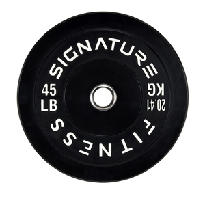 Signature Fitness 2" Olympic Bumper Plate Weight Plates with Steel Hub - 100% Virgin Rubber