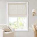 Madison Park Cordless Roman Shades, Room Darkening Window Blind Privacy Window Shades, Thermal Insulated Cordless Window Treatment for Bedroom, Living Room, Quincy, Single Panel 34" W X 64" L Linen