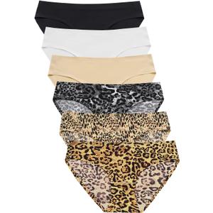 Wealurre Seamless Underwear Invisible Bikini No Show Nylon Spandex Women Panties (Medium)