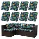 SUKAIKEQA Outdoor Cushion Covers Set,8PCS Patio Furniture Couch Seat Slipcovers, Replacement for Sofa Sectional Chair(Cover，Only)