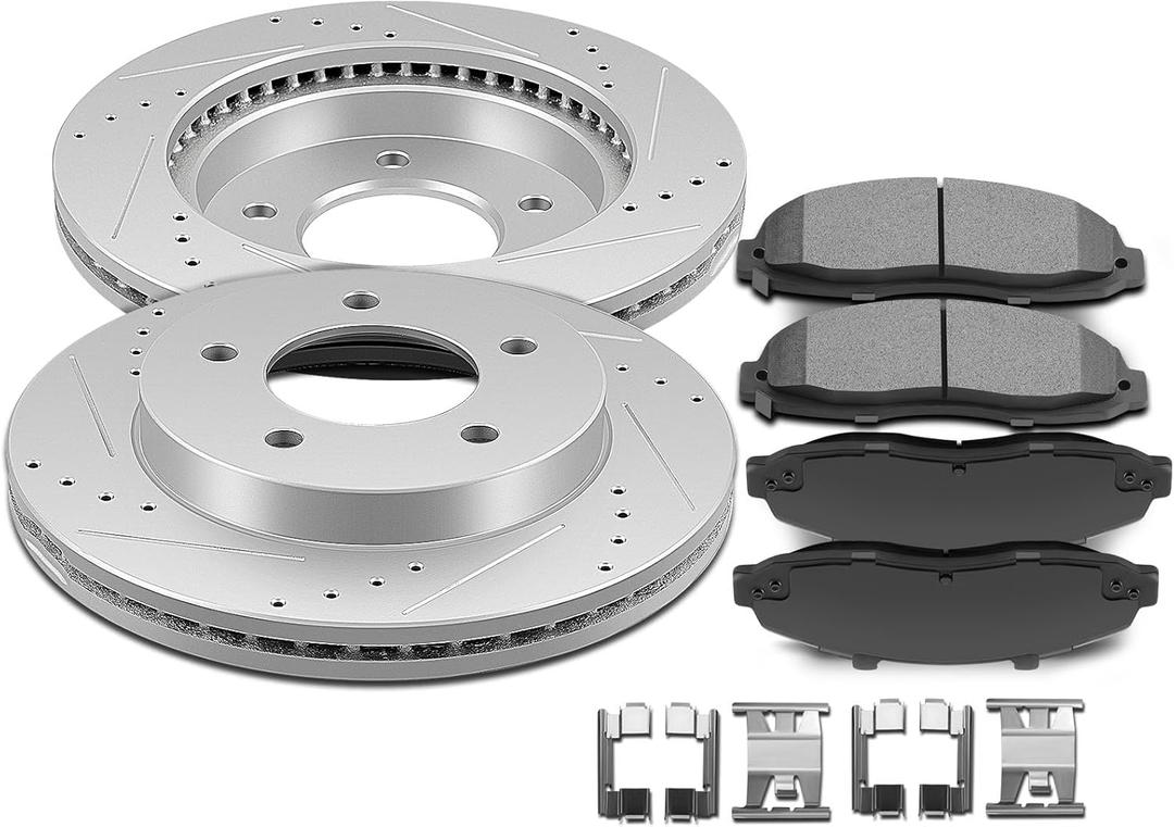 SCITOO Front Brake Pads and Rotors Kits Fit For Ford For F-150 1997-2003