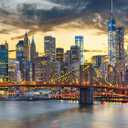 Jigsaw Puzzles 1000 Pieces for Adults Landscape Puzzle New York City Skyline Classic Puzzle for Youth Children Wooden Puzzle Toy Unique Gift Difficult Challenging Parent-Child Game Home Decor