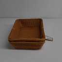 Yarlung 2 Pack Poly Wicker Woven Bread Basket, 15.7 Inch Rectangular Fruit Baskets Food Serving Holders for Vegetables, Home, Kitchen, Restaurant, Outdoor, Imitation Rattan Brown