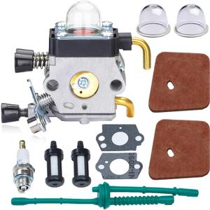 FS55 Carburetor, Easy-start FS 55 Carb with Rebuild Kit, Premium FS55R FS45 FS38 HL45 Carburetor for ZAMA STIHL String Hedge Trimmer Weed Eater Parts with Fuel Line Kit