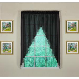 Today's Curtain Emelia Original Voile Swagger Pair 63", Black, 90" W x 63" L