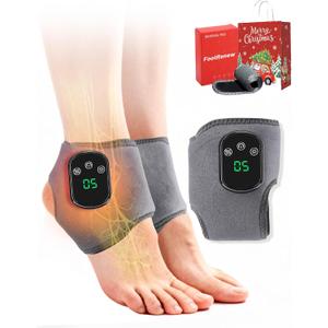 Triple Method Massager, Device Massager for Neuropathy, 3 in 1 Ankle Heat Wrap Wireless Portable with 3 Vibration Mode, 5 Heat Leavel for Relax Feet (1PC)