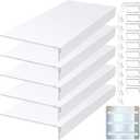 Hoolerry 5 Pcs 40 x 16 Inch Foamed PVC Wire Rack Covers for Removable Closet Decoration(Not Wood) Don't Bear Too Much Weight Pantry Shelves Covers for Bathroom Kitchen Shelving(White)