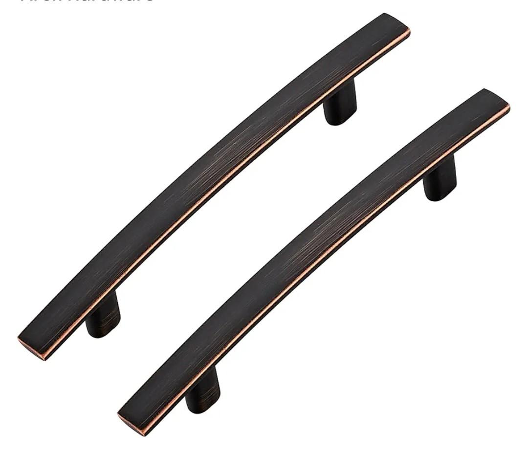 30 Pack Cabinet Handles 3" Hole Center - Curved Cabinet Pulls Oil Rubbed Bronze Drawer Pulls for Kitchen Cupboard Solid Hardware for Dresser Drawer Arch Hardware