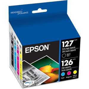 EPSON 127 DURABrite Ultra Ink Black & Color Combo Pack For NX-530, 625, WF-3520, 3530, 3540, 545, 60, 630, 633, 635, 645, 7010, 7510, 7520, 840, 845