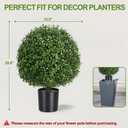 DREAMLOOM Boxwood Topiary Trees Artificial Outdoor Ball in Planter, 20in Outdoor Indoor Realistic Fake Plants Shrubs for Front Porch Decor, Faux Bushes Plants for Home Front Door Offices, Set of 2