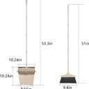 Broom and Dustpan Combo Set with Long Handle (54 L) Angle Broom Dust Pan for Home Kitchen Indoor Cleaning (Brown and Beige)
