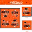 Graduation Party Plates and Napkins Gatherfun Graduation decorations 2026 Orange Disposable Paper Plates Luncheon Napkins Cocktail Napkins for Congrats Grad Party Decorations, Serve 50