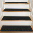 Stair Treads for Wooden Steps Indoor, 15 Pack 8" X 30" Non Slip Carpet Stair Treads with Reusable Adhesive for Kids Elders and Dogs, Surface Polyester TPR Backing Stair Rugs