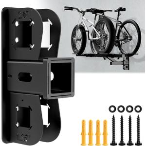 Hitch Wall Mount Receiver, Bike Rack Organiser, Maximum Load 300LBS, Garage Wall Mount Organiser for Bike Rack, Cargo Rack, Trailer Hitch, Snowboard Rack (2 Receiver)