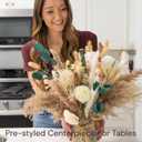 100pcs Artificial Flowers Arrangement With Vase Included, Dining Table Centerpiece Decorations, Fake Flowers in Vase, Dried Pampas Grass Floral Centerpieces, Coffee Table Decor, Centro de Mesa