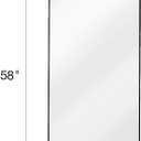DMWOODFL 58"x18" Arched Full Length Mirror - Wall/Floor Mounted with Stand, Shatter-Proof Glass & Aluminum Frame, Large Body Mirror for Bedroom, Living Room, Entryway or Cloakroom, Black